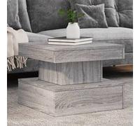 vidaXL Table basse 839845 – avec lumières LED, table d'appoint moderne – Sonoma gris 50x50x40 cm