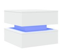 Vidaxl Table Basse Avec Lumières Led Blanc 50x50x40 Cm Blanc