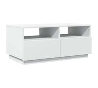 vidaXL Table basse – Bout de canapé LED, table d'appoint moderne blanc