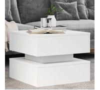 Vidaxl Table Basse Avec Lumières Led Blanc 50x50x40 Cm Blanc