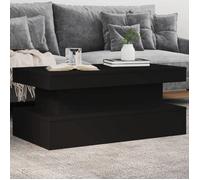 vidaXL Table basse 839848 – LED intégrées, 90x50x40 cm – Noir