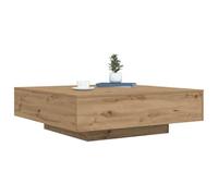 vidaXL Table Basse avec Lumières LED Chêne Artisanal 100 x 100 x 31 cm | Lignes épurées et look chic, Fabriqué en bois d'ingénierie costaud, Chêne artisanal avec des touches de bleu
