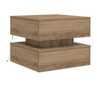 vidaXL Table basse artisanale en chêne avec LED 50x50x40 cm