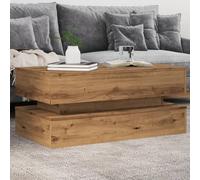 vidaXL Table basse avec lampes LED Chêne Artisan 90x50x40 cm