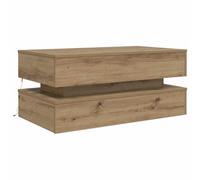 Vidaxl Table Basse Avec Lumières Led Chêne Artisanal 90x50x40 Cm