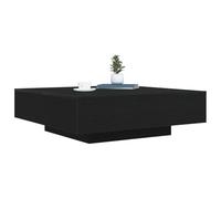 vidaXL Table Basse avec Lumières LED Chêne Noir 100 x 100 x 31 cm | Un look minimal qui s'intègre bien dans n'importe quel salon, Fait en chêne massif pour une qualité durable,