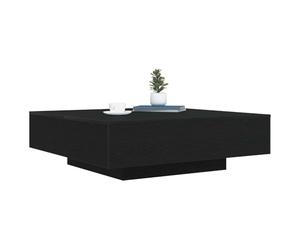 vidaXL Table Basse avec Lumières LED Chêne Noir 100 x 100 x 31 cm | Un look minimal qui s'intègre bien dans n'importe quel salon, Fait en chêne massif pour une qualité durable,