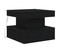 vidaXL Table basse Chêne noir 50x50x40 cm avec lumières LED RVB Design contemporain