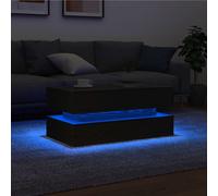 Table basse - Chêne noir - 90x50x40 cm - Lumières LED RVB - Design contemporain