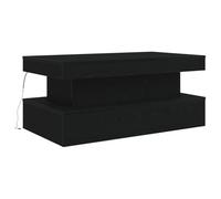 vidaXL Table basse avec lumières LED chêne noir 90x50x40 cm
