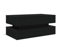 Vidaxl Table Basse Avec Lumières Led Chêne Noir 90x50x40 Cm Noir