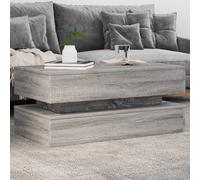 vidaXL Table Basse avec Lumières LED, Table d'Appoint, Bout de Canapé, Meuble de Salon Salle de Séjour, Moderne, Gris Sonoma 839866