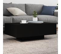 vidaXL Table Basse avec Lumières LED, Table d'Appoint, Bout de Canapé, Meuble de Salon Salle de Séjour, Moderne, Noir Bois 836610