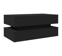 vidaXL Table basse 839862 – Table d'appoint LED moderne noir bois 90x50x40 cm