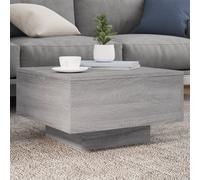 vidaXL Table Basse avec Lumières LED, Table d'Appoint, Bout de Canapé, Meuble de Salon Salle de Séjour, Moderne, Sonoma Gris 836579