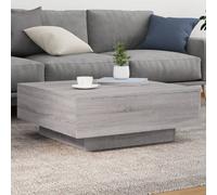 vidaXL Table Basse avec Lumières LED, Table d'Appoint, Bout de Canapé, Meuble de Salon Salle de Séjour, Moderne, Sonoma Gris 836593