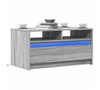 Vidaxl Table Basse Avec Lumières Led Sonoma Gris Bois D'ingénierie Marron