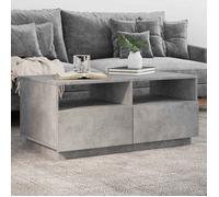 vidaXL Table basse 839836 – bout de canapé avec LED et tiroirs pour salon