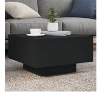 vidaXL Table Basse avec Lumières LED, Table d'Appoint, Bout de Canapé, Meuble de Salon Salle de Séjour, Moderne, Noir Bois 836575