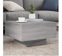 vidaXL Table Basse avec Lumières LED, Table d'Appoint, Bout de Canapé, Meuble de Salon Salle de Séjour, Moderne, Sonoma Gris 836579