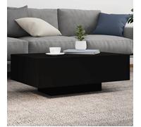 vidaXL Table Basse avec Lumières LED, Table d'Appoint, Bout de Canapé, Meuble de Salon Salle de Séjour, Moderne, Noir Bois 836610