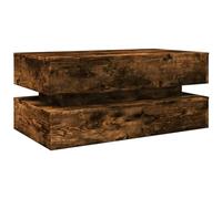 vidaXL Table basse 839865 – avec lumières LED – Chêne fumé – 90x50x40 cm