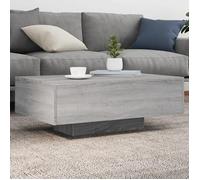 vidaXL Table Basse avec Lumières LED, Table d'Appoint, Bout de Canapé, Meuble de Salon Salle de Séjour, Moderne, Sonoma Gris 836614