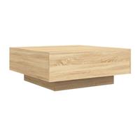 vidaXL Table Basse avec Lumières LED, Table d'Appoint, Bout de Canapé, Meuble de Salon Salle de Séjour, Moderne, Chêne 836590
