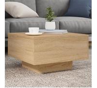 Vidaxl Table Basse Avec Lumières Led Chêne Sonoma 55x55x31 Cm