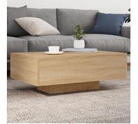 vidaXL Table basse 836611 - table d'appoint moderne avec lumières LED, chêne
