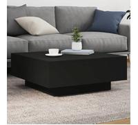 vidaXL Table Basse avec Lumières LED, Table d'Appoint, Bout de Canapé, Meuble de Salon Salle de Séjour, Moderne, Noir Bois 836589