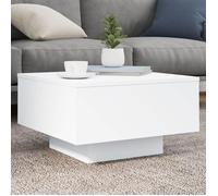 vidaXL Table basse 836574 avec LED moderne blanc bois