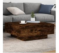 vidaXL Table basse d'appoint LED moderne, bout de canapé, chêne fumé (bois d'ingénierie)
