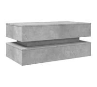 vidaXL Table basse avec lumières LED gris béton 90x50x40 cm Gris