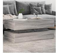 vidaXL Table Basse avec Lumières LED, Table d'Appoint, Bout de Canapé, Meuble de Salon Salle de Séjour, Moderne, Gris Sonoma 839866