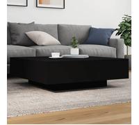 vidaXL Table basse 836603 - Table d'appoint moderne avec lumières LED, noir 100x100x31 cm
