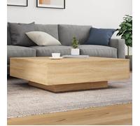 Vidaxl Table Basse Avec Lumières Led Chêne Sonoma 100x100x31 Cm