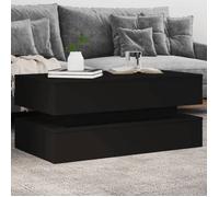 vidaXL Table basse 839862 – Table d'appoint LED moderne noir bois 90x50x40 cm