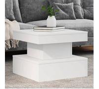 vidaXL Table basse 839840 – avec lumières LED, table d'appoint moderne blanc bois