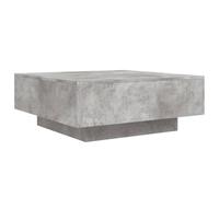 vidaXL Table basse avec lumières LED gris béton 80x80x31 cm