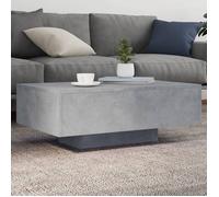 vidaXL Table Basse avec Lumières LED, Table d'Appoint, Bout de Canapé, Meuble de Salon Salle de Séjour, Moderne, Gris Béton 836612