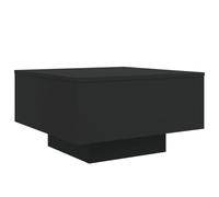 vidaXL Table Basse avec Lumières LED, Table d'Appoint, Bout de Canapé, Meuble de Salon Salle de Séjour, Moderne, Noir Bois 836575