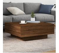 vidaXL Table Basse avec Lumières LED, Table d'Appoint, Bout de Canapé, Meuble de Salon Salle de Séjour, Moderne, Chêne 836594