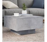 vidaXL Table Basse avec Lumières LED, Table d'Appoint, Bout de Canapé, Meuble de Salon Salle de Séjour, Moderne, Gris Béton 836577