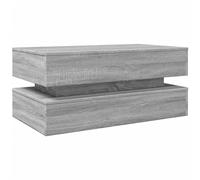 vidaXL Table Basse avec Lumières LED, Table d'Appoint, Bout de Canapé, Meuble de Salon Salle de Séjour, Moderne, Gris Sonoma Bois d'Ingénierie