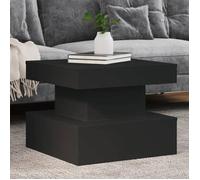 vidaXL Table basse 839841 – avec lumières LED, table d'appoint bout de canapé – moderne noir bois