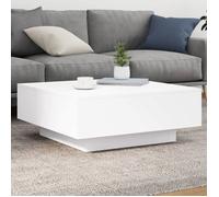 vidaXL Table basse 836588 — blanc moderne avec lumières LED 80x80x31 cm