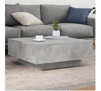 vidaXL Table Basse avec Lumières LED, Table d'Appoint, Bout de Canapé, Meuble de Salon Salle de Séjour, Moderne, Gris Béton 836591