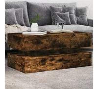 vidaXL Table basse 839865 – avec lumières LED – Chêne fumé – 90x50x40 cm