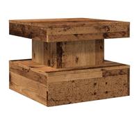 vidaXL Table basse avec lumières LED vieux bois 50x50x40 cm Marron
